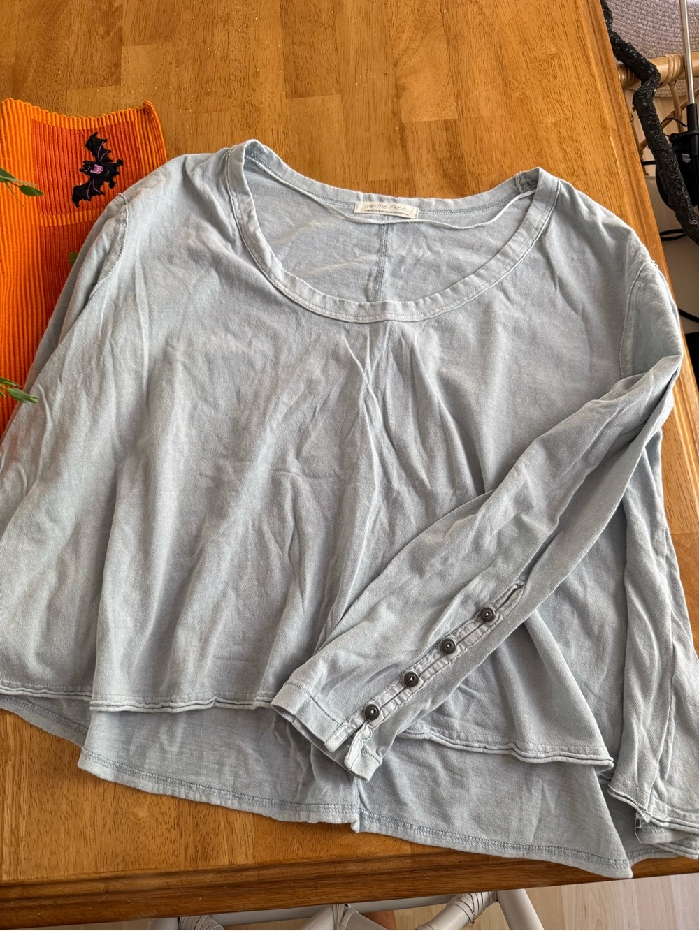 Free People Light Blue Layered Long Sleeve Tee